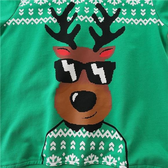Toddler Boys Christmas Sweatshirt Sweater & Kids Pullover Long Sleeve - Picture 7 of 7